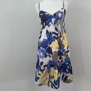 Y2K AEO Floral Print Cotton Spaghetti Strap Knee Length Dress |Size 6|